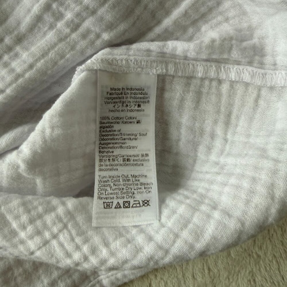 J.Crew White Gauze Puff Sleeve Peasant Blouse Cottagecore Top Size M - Picture 12 of 13